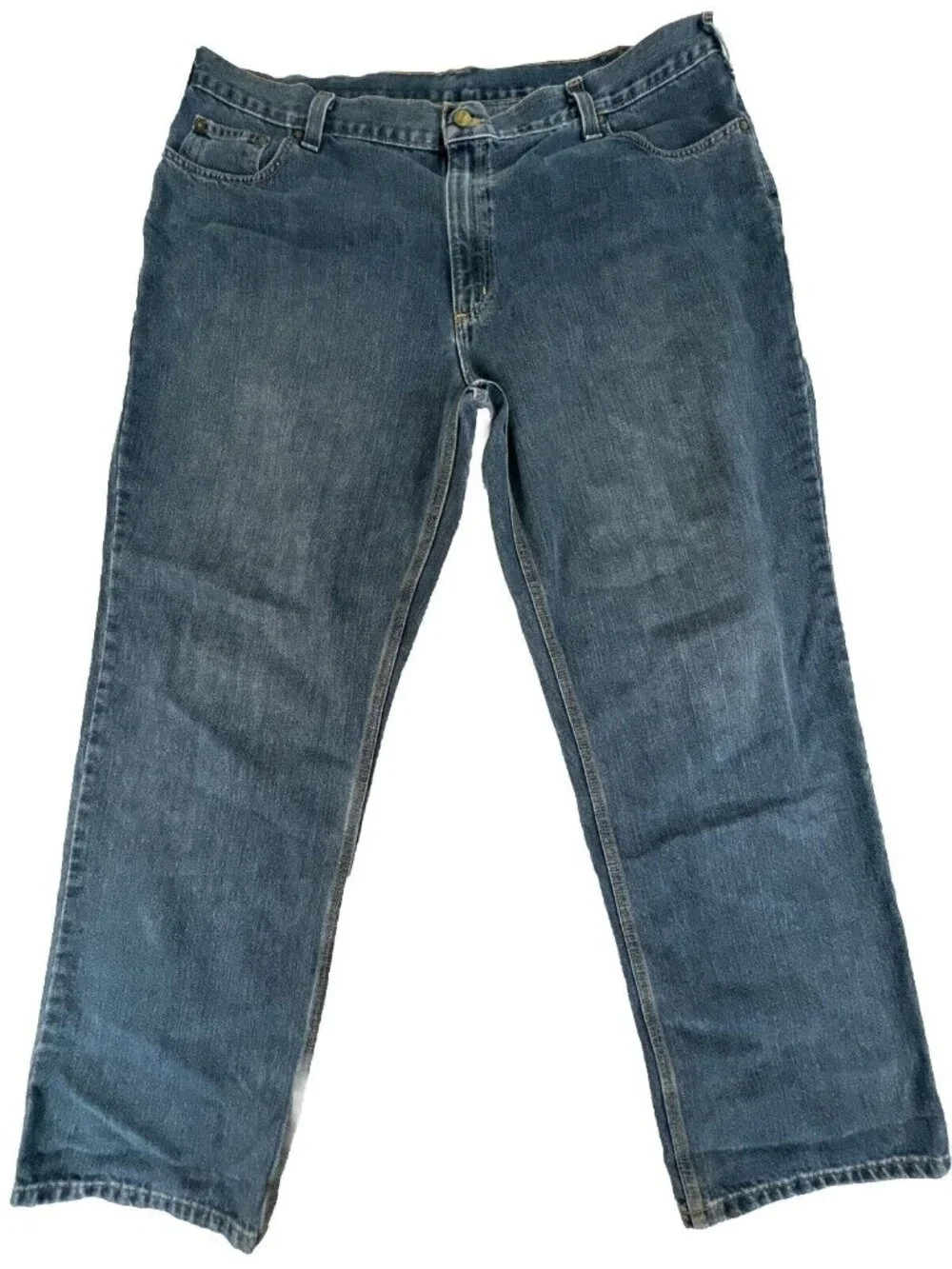 Carhartt Mens Relaxed Fit Blue Denim Jeans 42x32 Classic Workwear Durable USA